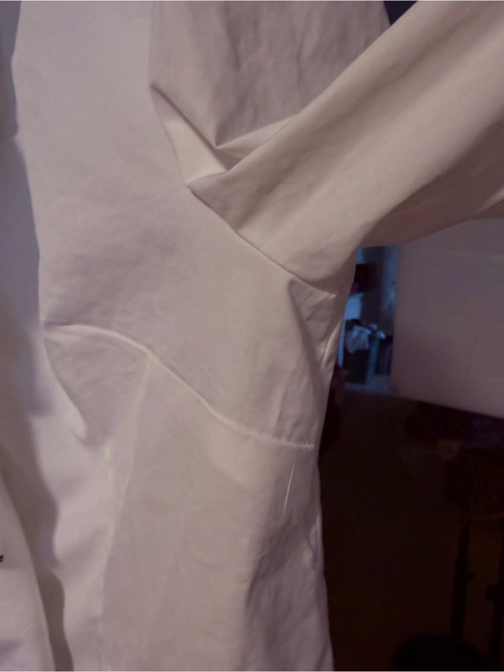 SHEIN White Ruffle Button-Down Blouse with Black Trim - Picture 8 of 11
